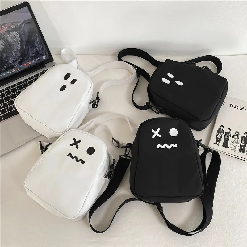 Cartoon Messenger Bag for Women Youth Sling Shoulder Crossbody Bags Cute Girls Canvas Bag Kawaii Harajuku Casual Female Handbags