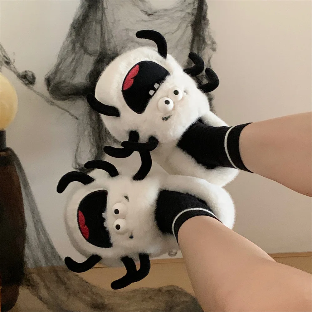 

Women's Home Blue Spider Slippers Funny Animal Slip-On Loafers Creative Cosplay Slipper Warm Unisex House Shoes