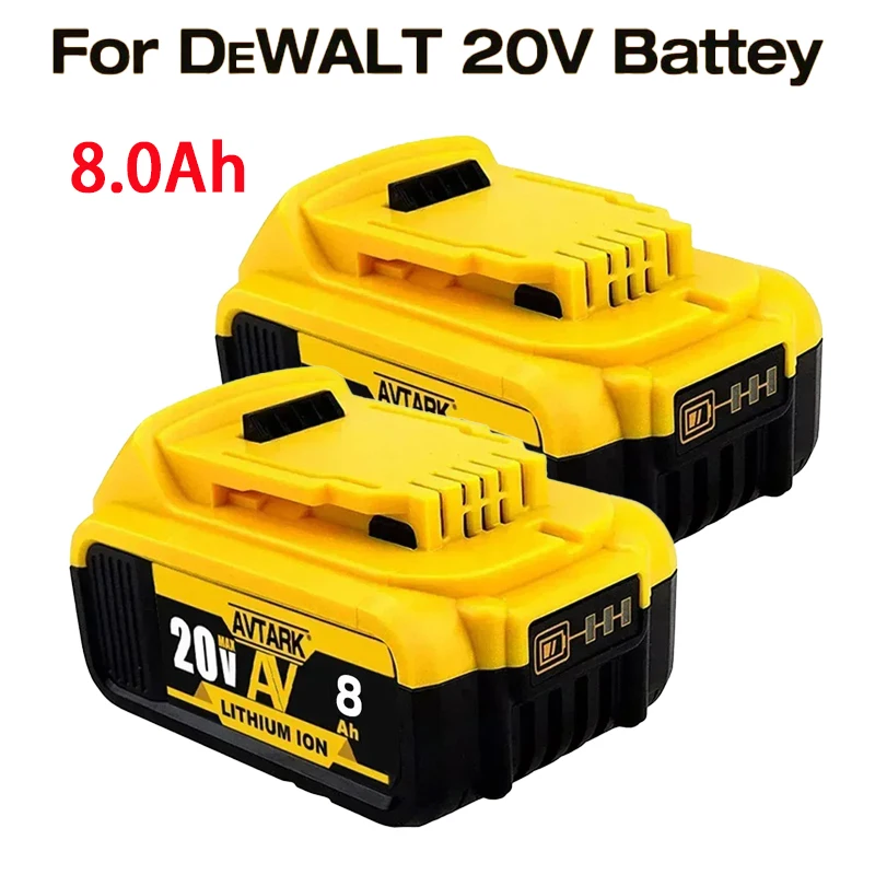 New  20V 6.0Ah DCB200 Replaceable Li-ion Battery Compatible for Dewalt 18V MAX  Power Tools 18650 Lithium Batteries with charger