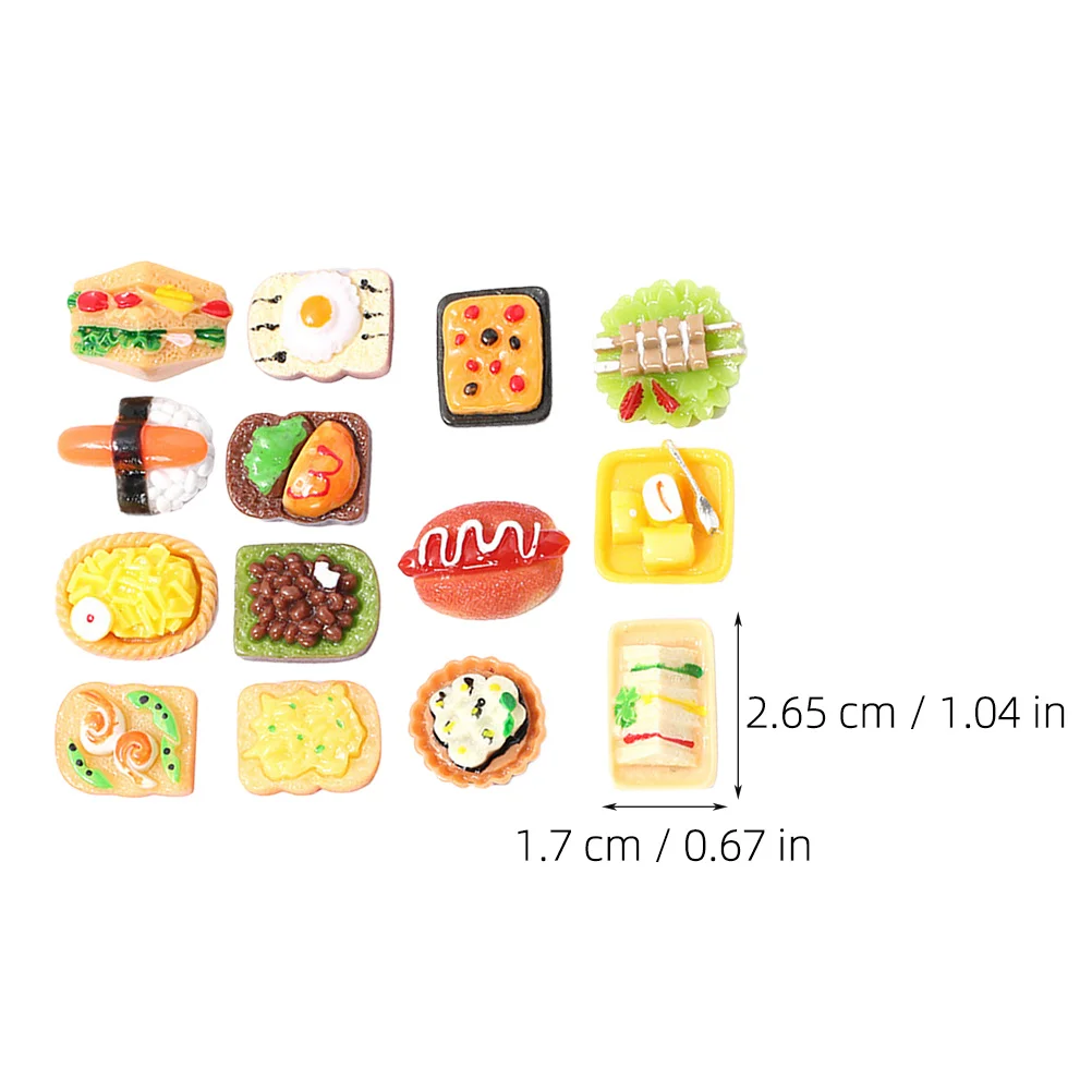 15 個のリアルな樹脂食品ミニフェイクフードハウスキッチンディスプレイミニチュア装飾小道具ごっこ遊び教育ツール