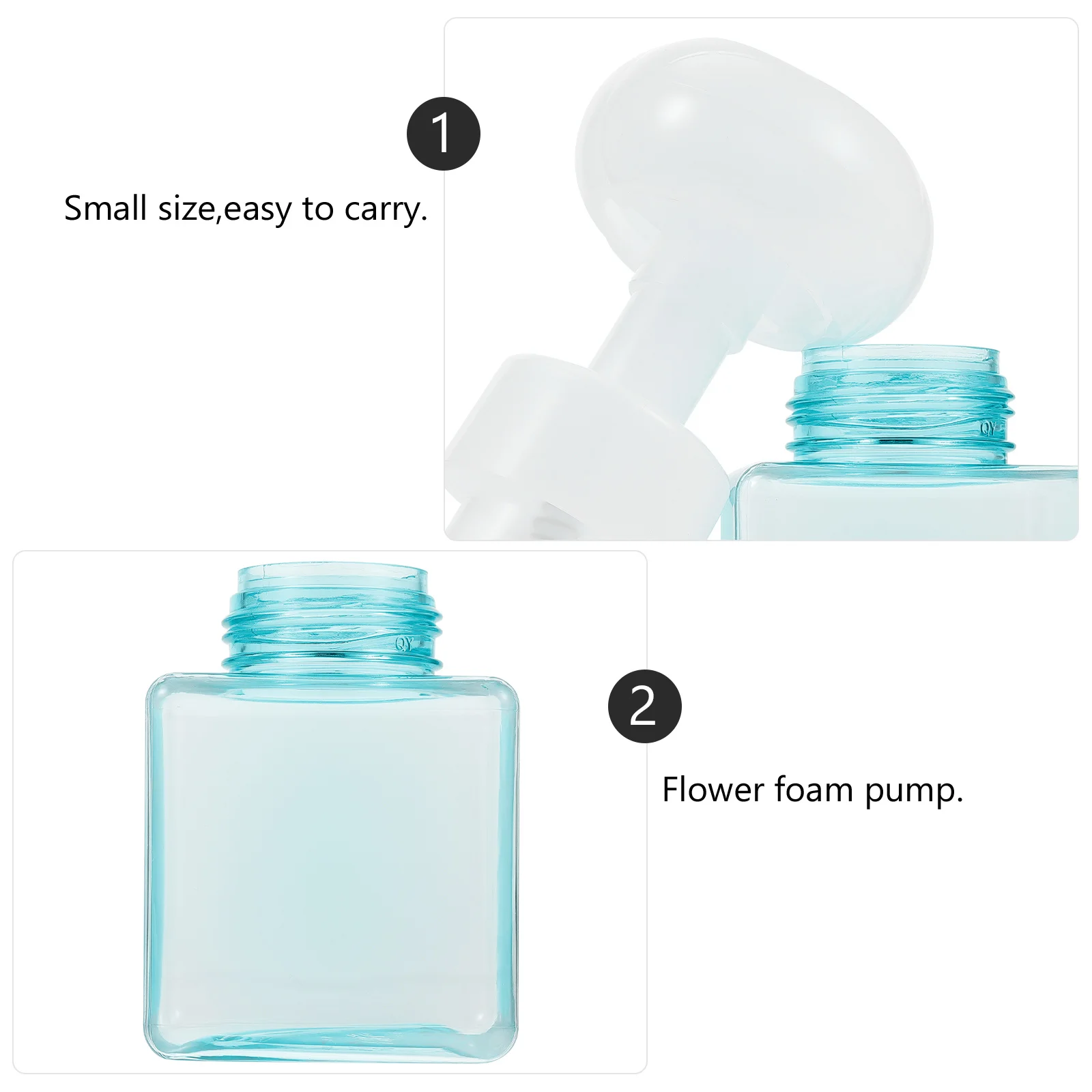 

Flower Shape Foaming Bottle 250ml Portable Leakproof Travel Soap Container Refillable Foaming Dispenser Empty Soap Bottle