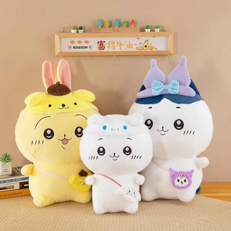 Новая мультяшная подвеска Sanrio Chiikawa, искусственная плюшевая кукла, милая школьная сумка, подвеска для пары, школьная сумка, украшение, рождественские подарки