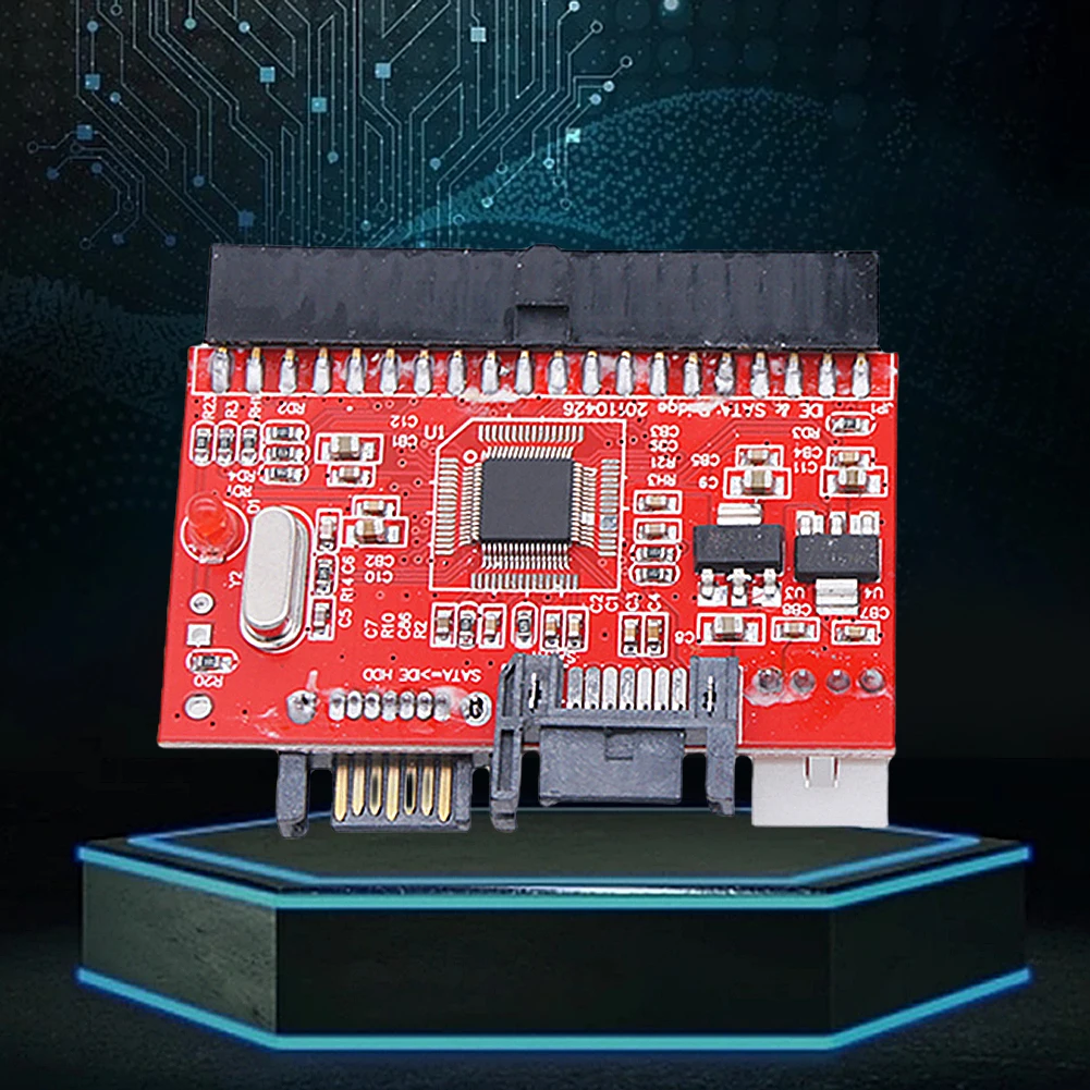 การ์ดอะแดปเตอร์ SATA เป็น IDE SSD Serial เพื่อแปลงไฟแบบขนานไปกับฮาร์ดไดรฟ์ SATA พร้อมสายเคเบิลข้อมูล7ขา SATA พร้อมสายไฟ IDE