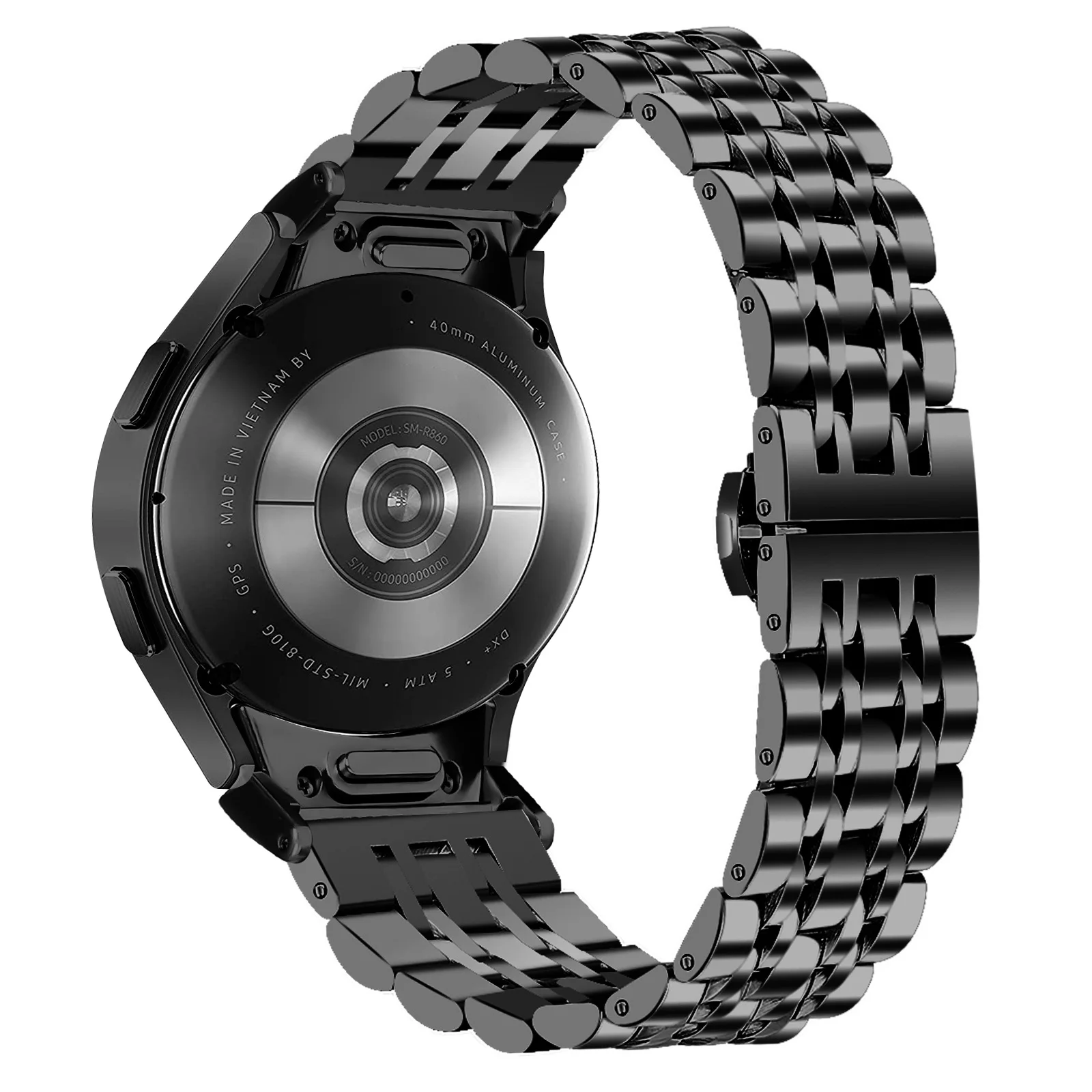 

For Samsung Galaxy Watch 5 / 5 Pro / Watch FE 40mm / Watch4 / Watch4 Classic 46mm Stainless Steel Band Watch Strap with Connecto