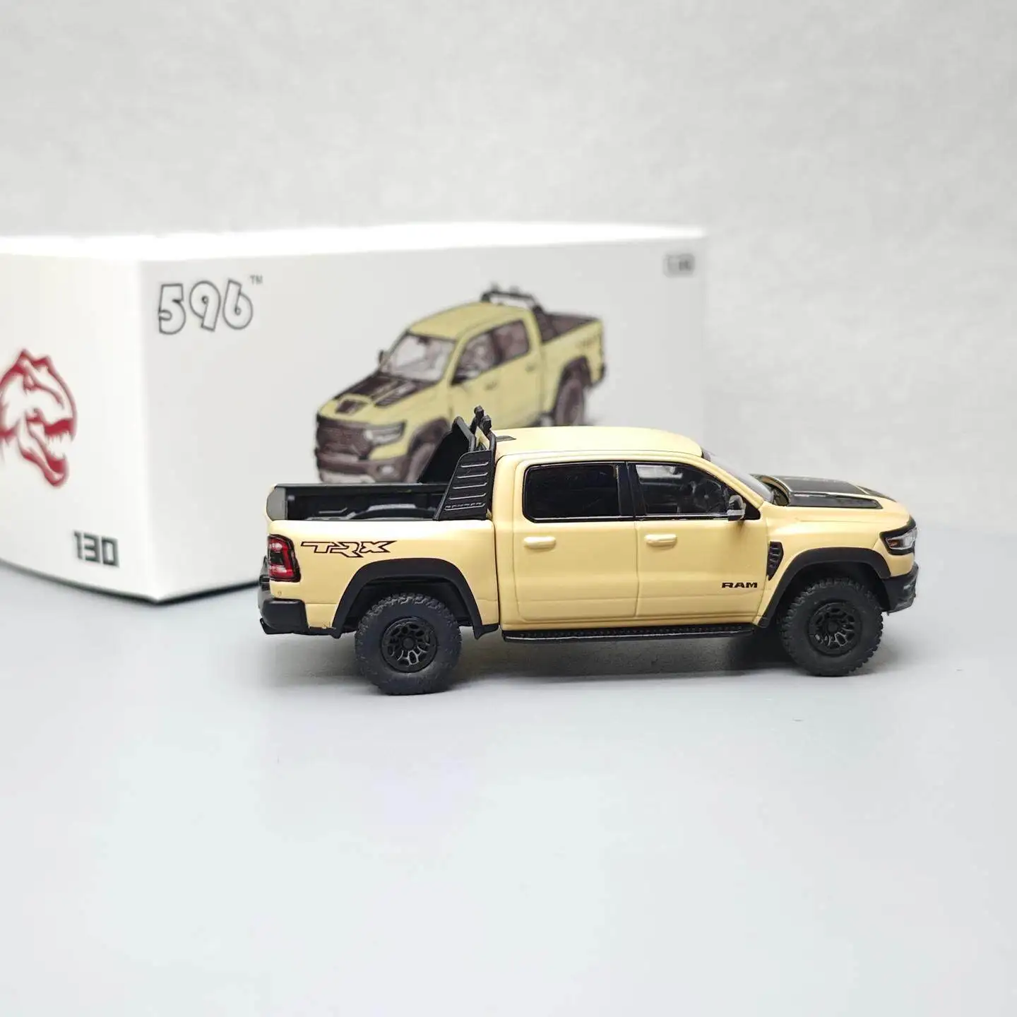 

596 1:64 RAM 1500 TRX Desert Yellow Simulation Car Model Alloy Toy Collection Decoration Ornament Gift