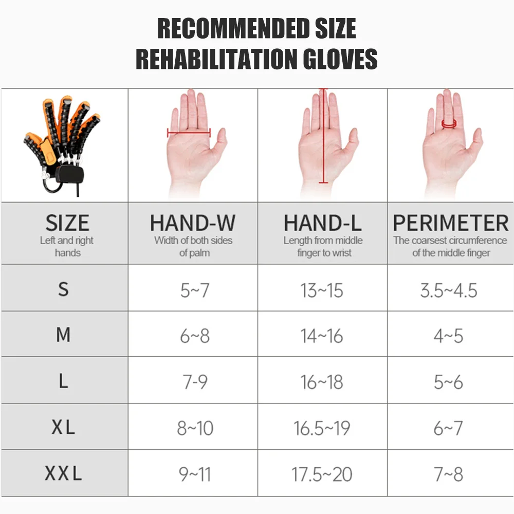 Left & Right Hand Finger Rehabilitation Exerciser Robot Gloves Stroke Hemiplegia Cerebral Infarction Training Equipment Therapy