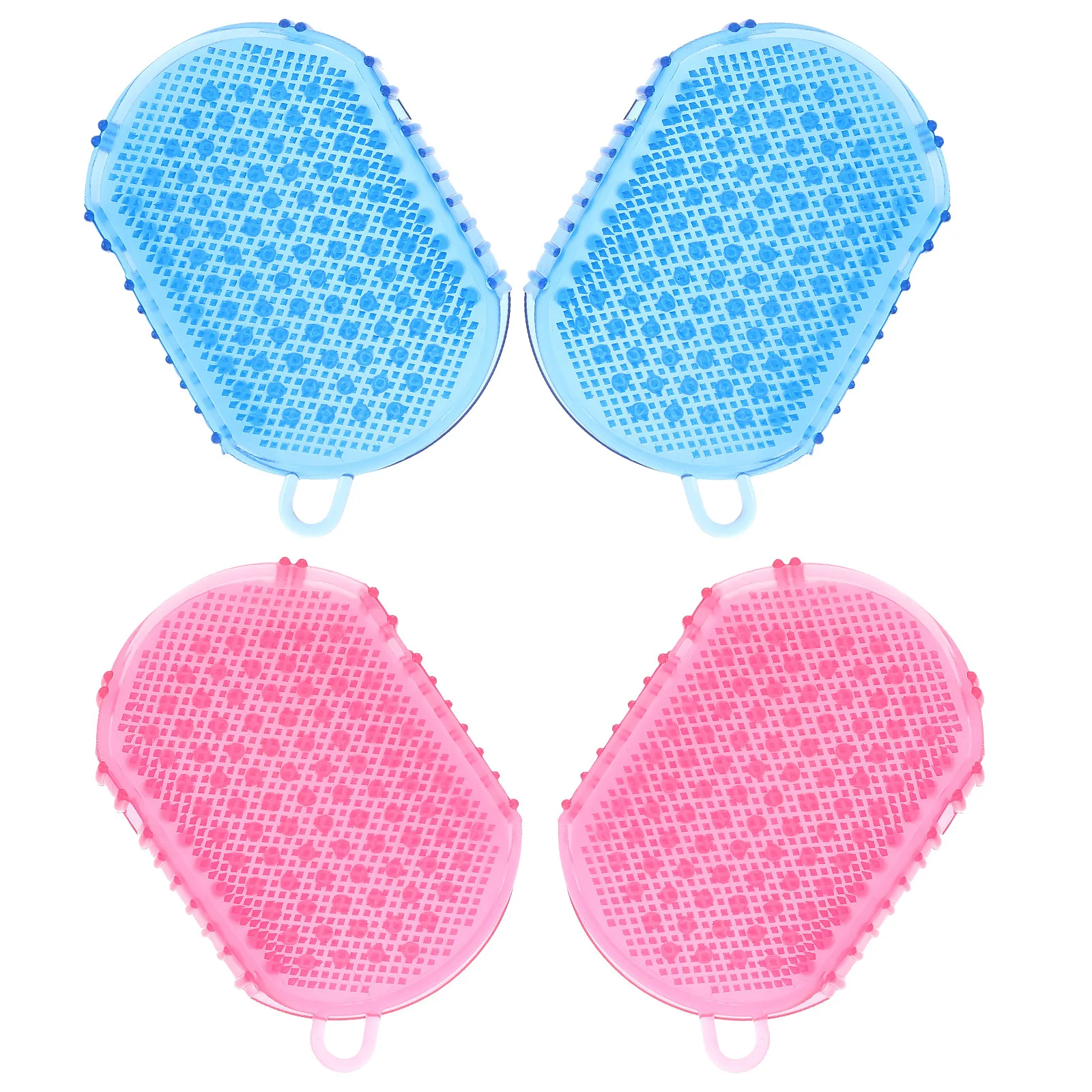 

4Pcs Meridian Massage Brush Set Double-Sided Scalp Body Pet Grooming Hand Glove Soft Bristles Portable Pocket Travel Home Use