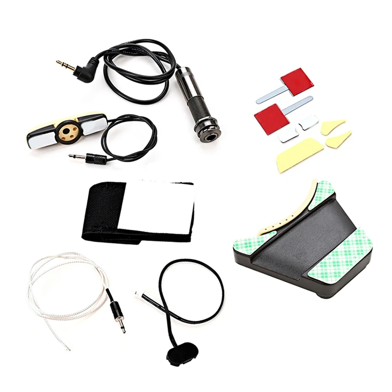 Microphone Sound Hole Equalizer Piezo Pickup Kit For Acoustic Folk Classical Guitar