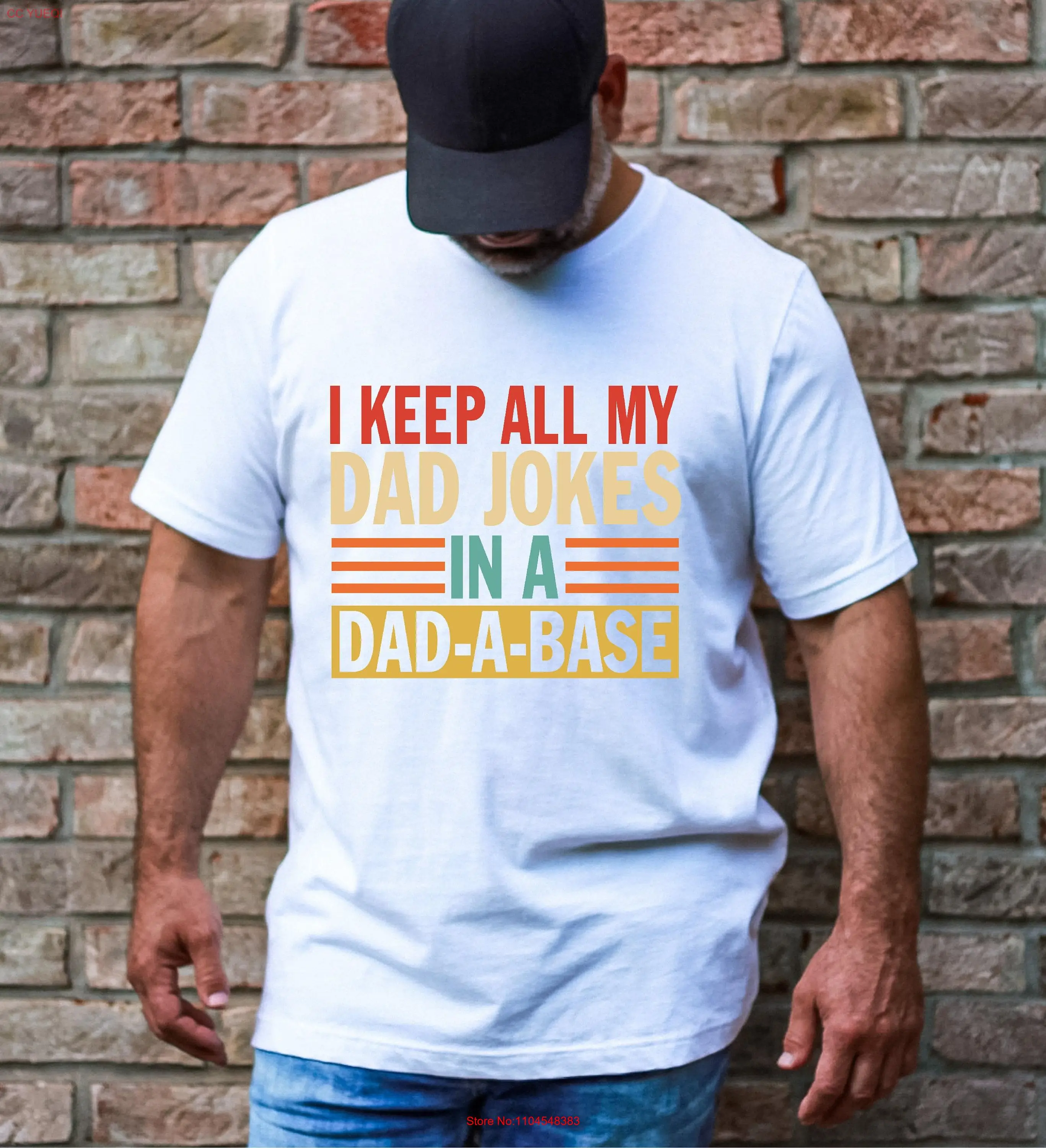 I Keep All My Dad Jokes In A Base T Shirt Dadabase New Daddy Father's Day long or short sleeves