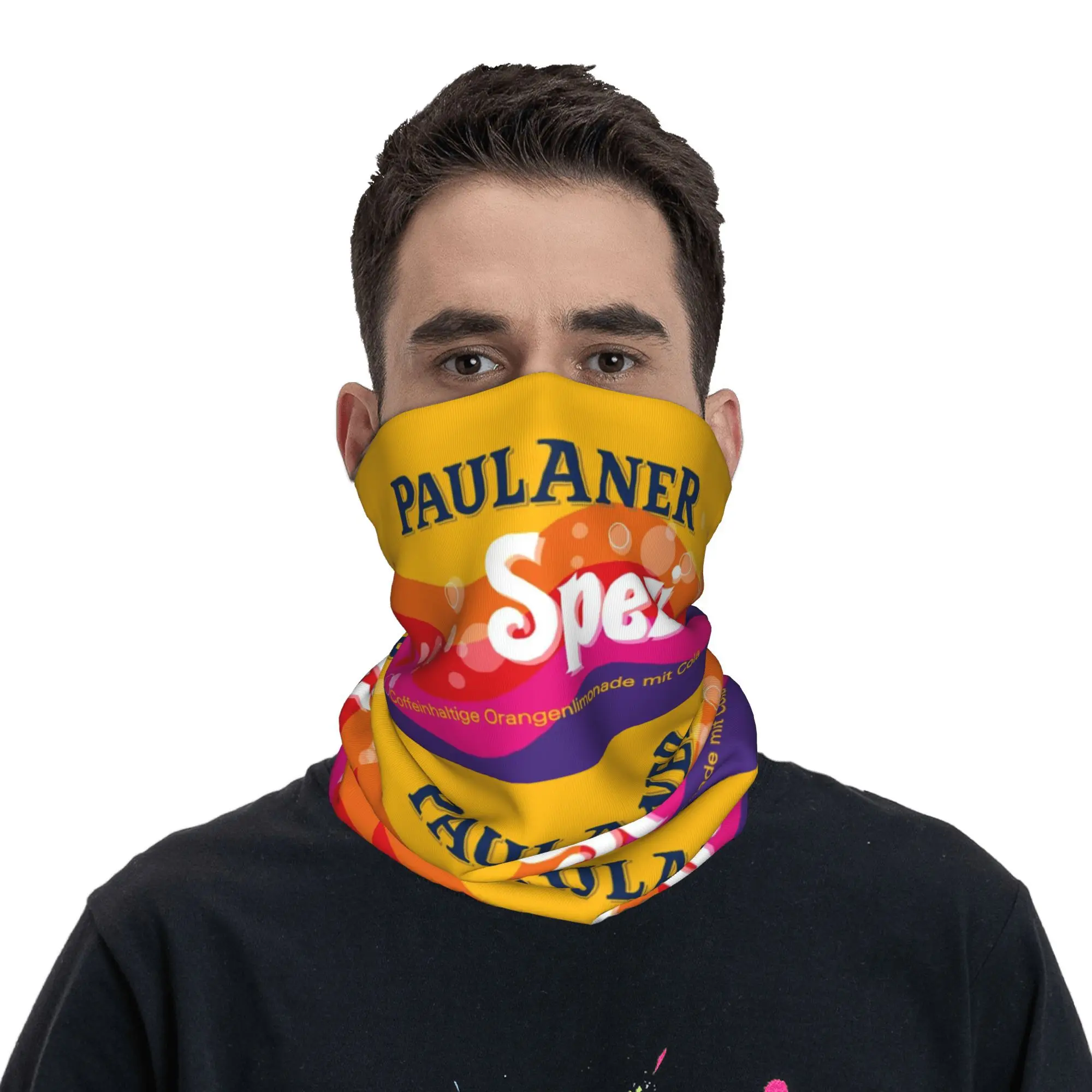 Paulaner Spezi ميونيخ باندانا غطاء الرقبة قناع مطبوع وشاح دافئ لركوب الدراجات وشاح الجري للرجال والنساء والكبار طوال الموسم