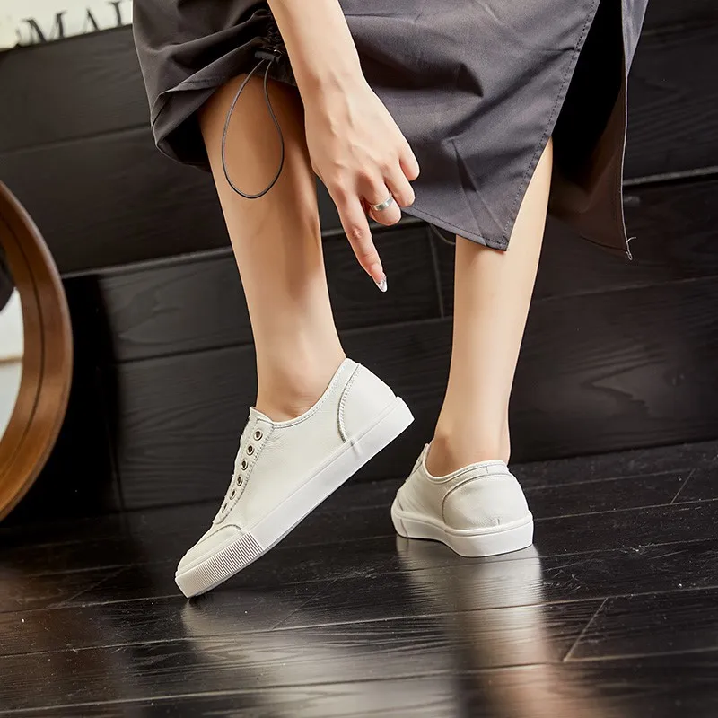 AIYUQI Women's Sneakers Genuine Leather 2024 Fall New Flat Casual Shoes Women Slip-on Ladies Board Shoes