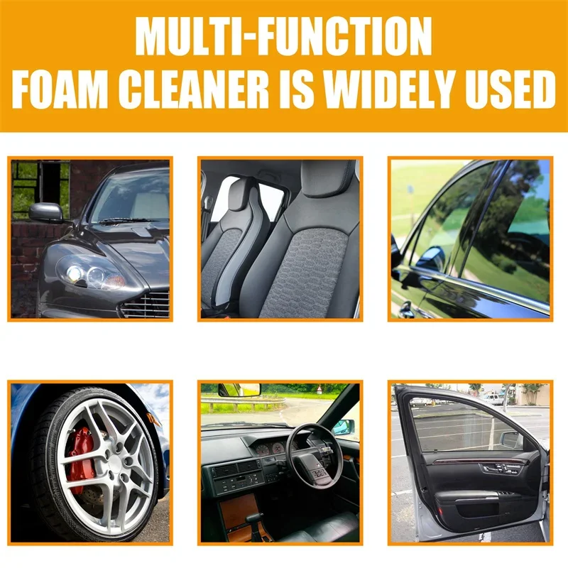 Multifunctional Foam Cleaner Car Interior Stain Removal and Cleaning Leather Seat Foam Cleaner Spray Foam Maintenance Wash Car