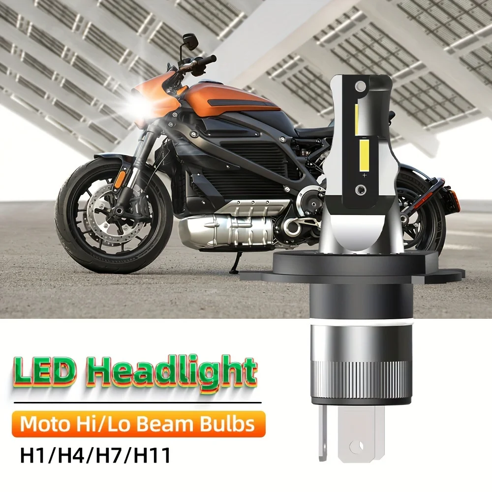 

1pc Super Bright 35W H1 H7 H11 H4 Led Motorcycle Headlight Bulb 6000K High Low Beam 4800Lm Easy Install Durable Aluminum