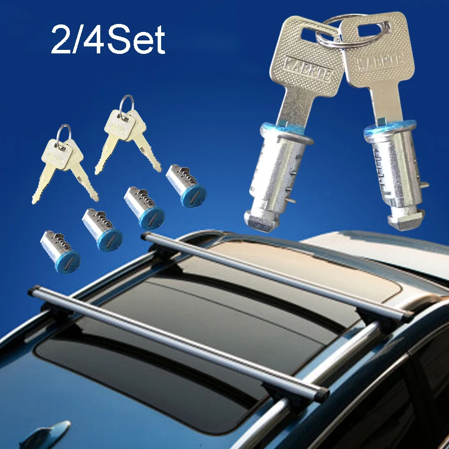 

2/4 SET Roof Bar Rack Barrel Security Locks With 2 Keys Fits Thule Halfords Roof Bars & Cycle Carriers Car Accessories Car Part