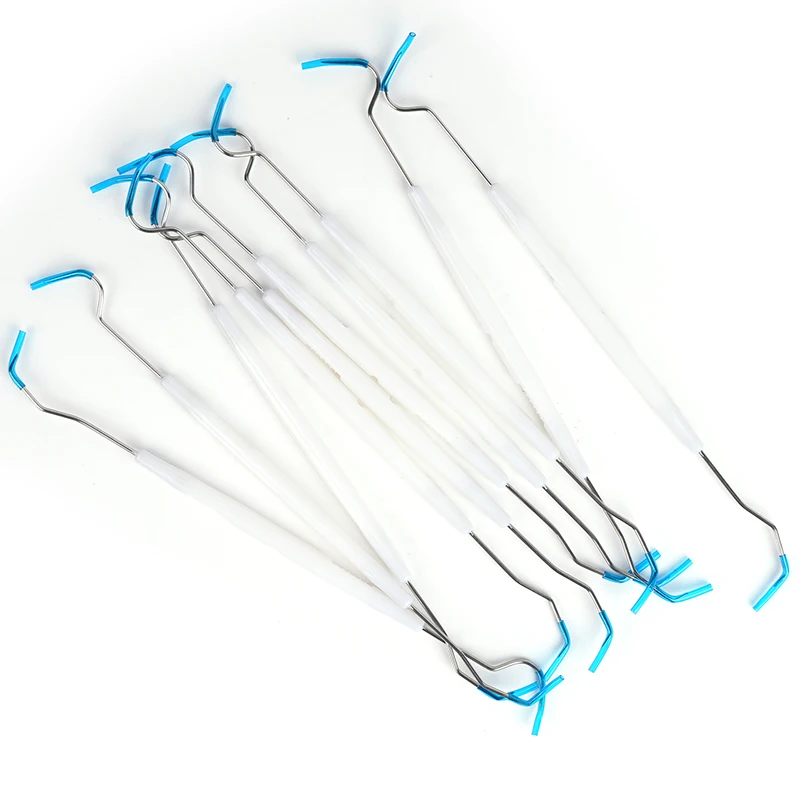 

10 шт., зонд для исследования зубов, двойной крючок, стоматологический инструмент, стоматологический инструмент, чистый гигиенический зонд для исследования, крючок для зонда