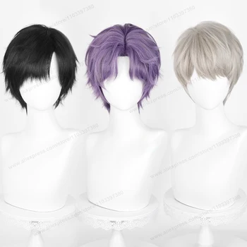 Love And Deepspace Rafayel Zayne Xavier Parrucca Cosplay 30 cm Capelli corti Parrucca Anime Parrucche sintetiche resistenti al calore per feste di Halloween