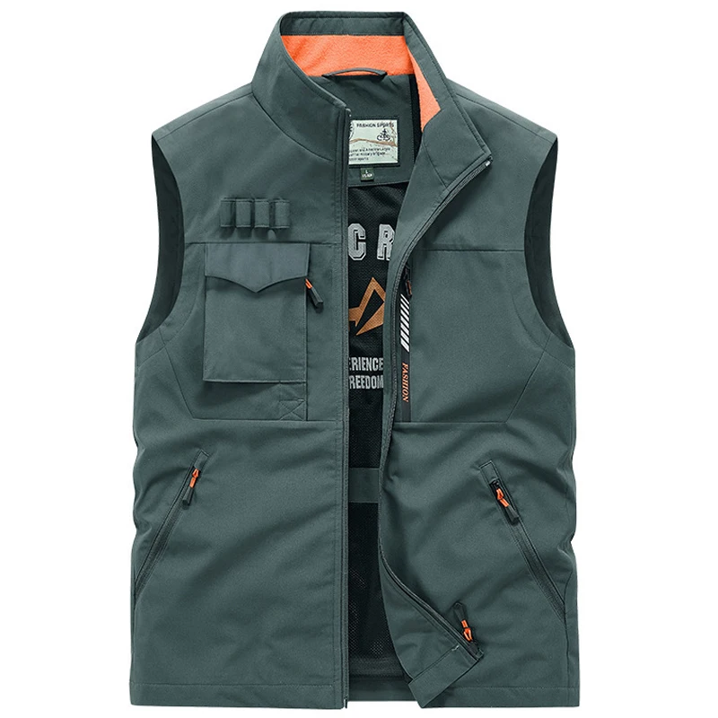 mens waistcoat Autumn winter New splice Men's Middle age rinsing business casual vest Breathable sunscreen vest size M-6XL 2366