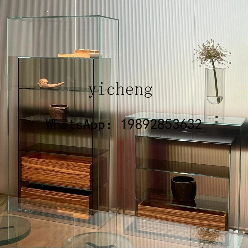 X2 glass display cabinet floor-to-ceiling desktop bookshelf storage cabinet figure display multi-layer storage cabinet