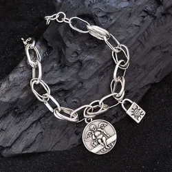 New Arrival Vintage Angel Tag Design Thai Silver Ladies Charm Bracelet Promotion Birthday Gifts For Girlfriend