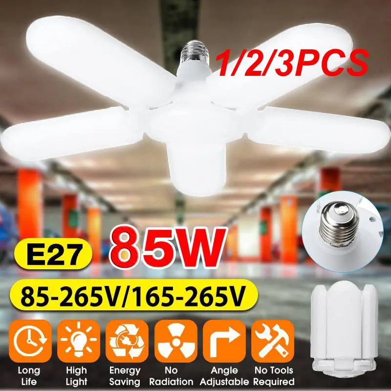 1/2/3PCS 20000LM 5+1 Blades Deformable LED Ceiling Garage Light Adjustable Shop Ceiling Lamp For Shop Warehouse Workshop