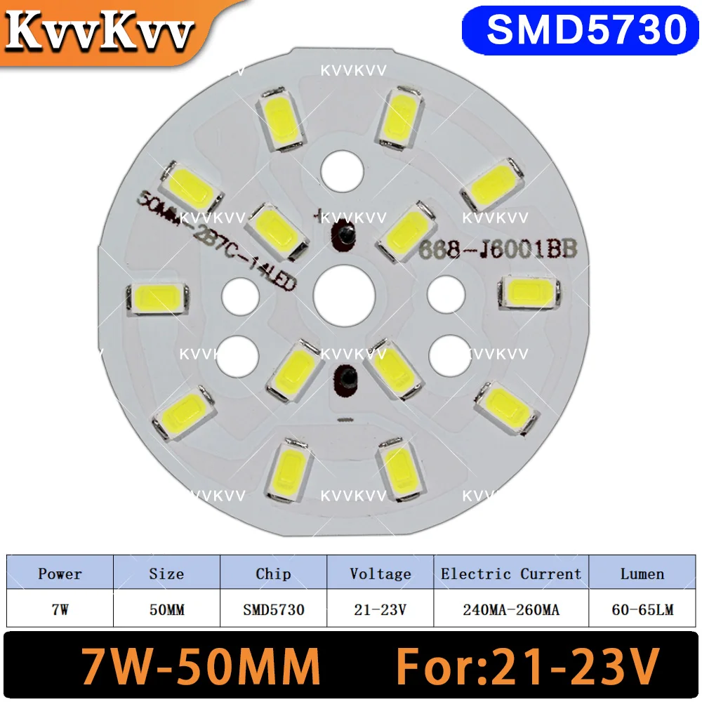 7W 50MM 9W 65MM LED Chip Lamp Beads SMD5730 Lamp Plate For LED Diode Round Aluminum Light Source Bulb Spotlight DIY Lamp Bulb