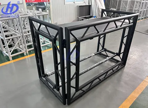 फोल्डेबल और ऊंचाई समायोज्य एल्यूमीनियम डीजे बूथ स्टेज असेंबली नाइट क्लब छत मोबाइल डीजे टेबल 10 best sales डीजे टेबल - №9