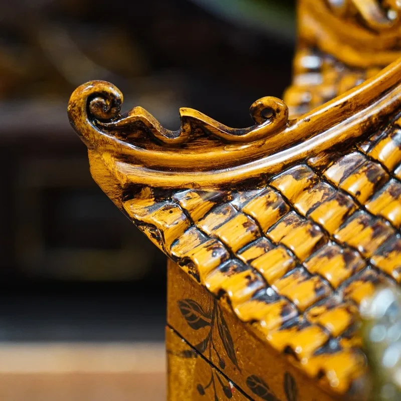 YS156 French Chinese style, Temple of Heaven shape, hand-painted flowers, pattern decorative box, ornament