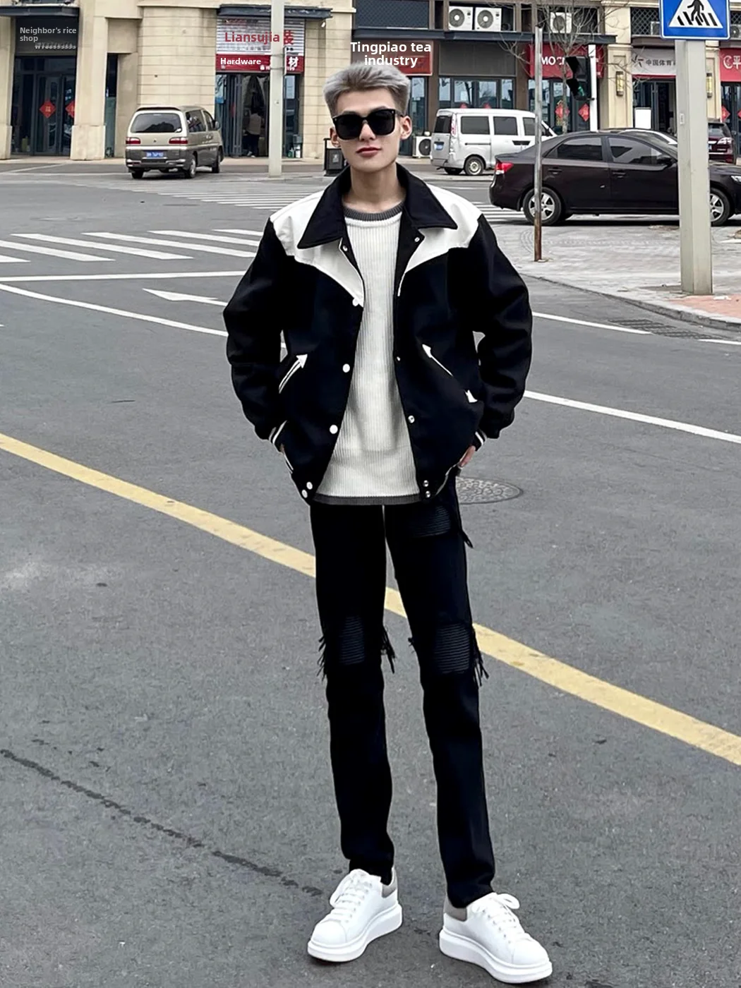 

Мужские прямые джинсы с пэчворком, черные, из денима, повседневные, на все сезоны, со средней посадкой, на молнии, износостойкие, классические, стильные