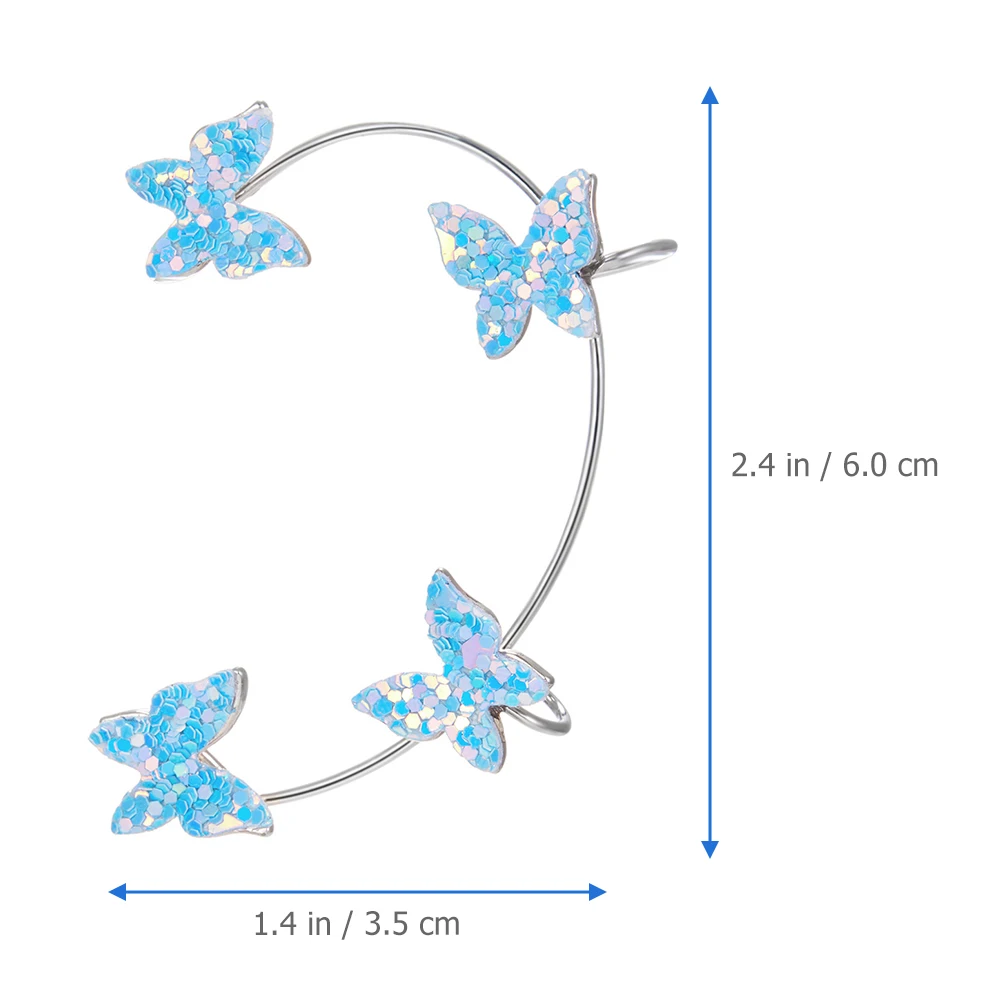 

1 Pair Butterflies Bone Clips Non-Piercing Ear Cuffs Clip On Earrings For Women Girls Fashionable Copper Ear Jewelry Party
