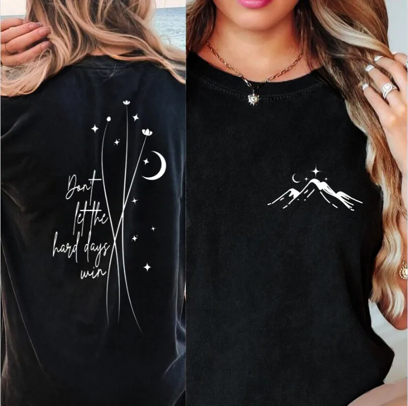 ACOTAR Laat De Harde Dagen Gaan Nacht Hof T-shirts Vrouwen Minimal SJM T-shirt Troon van Glas Velaris Grafische T-shirts tops