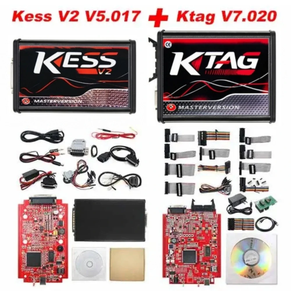 EU Online Unlimited KESS 2.80 EU Red V5.017 KTAG V7.020 4 светодиода 2.25 OBD2 OBD2 Автомобильный комплект для настройки чипов ECU 5.017 k-tag Programmer Tool