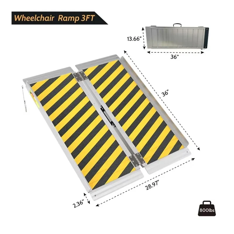 Lightweight Mobile Loading Wheelchair Aluminium Threshold Portable Ramp