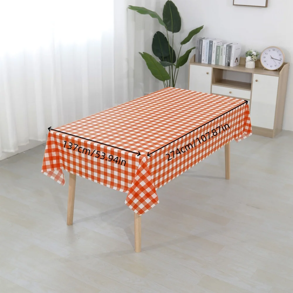1PC Multi-use Plaid Tablecloths 137×274cm, Great Ornaments for Various Themed Celebration Layouts Table Cover