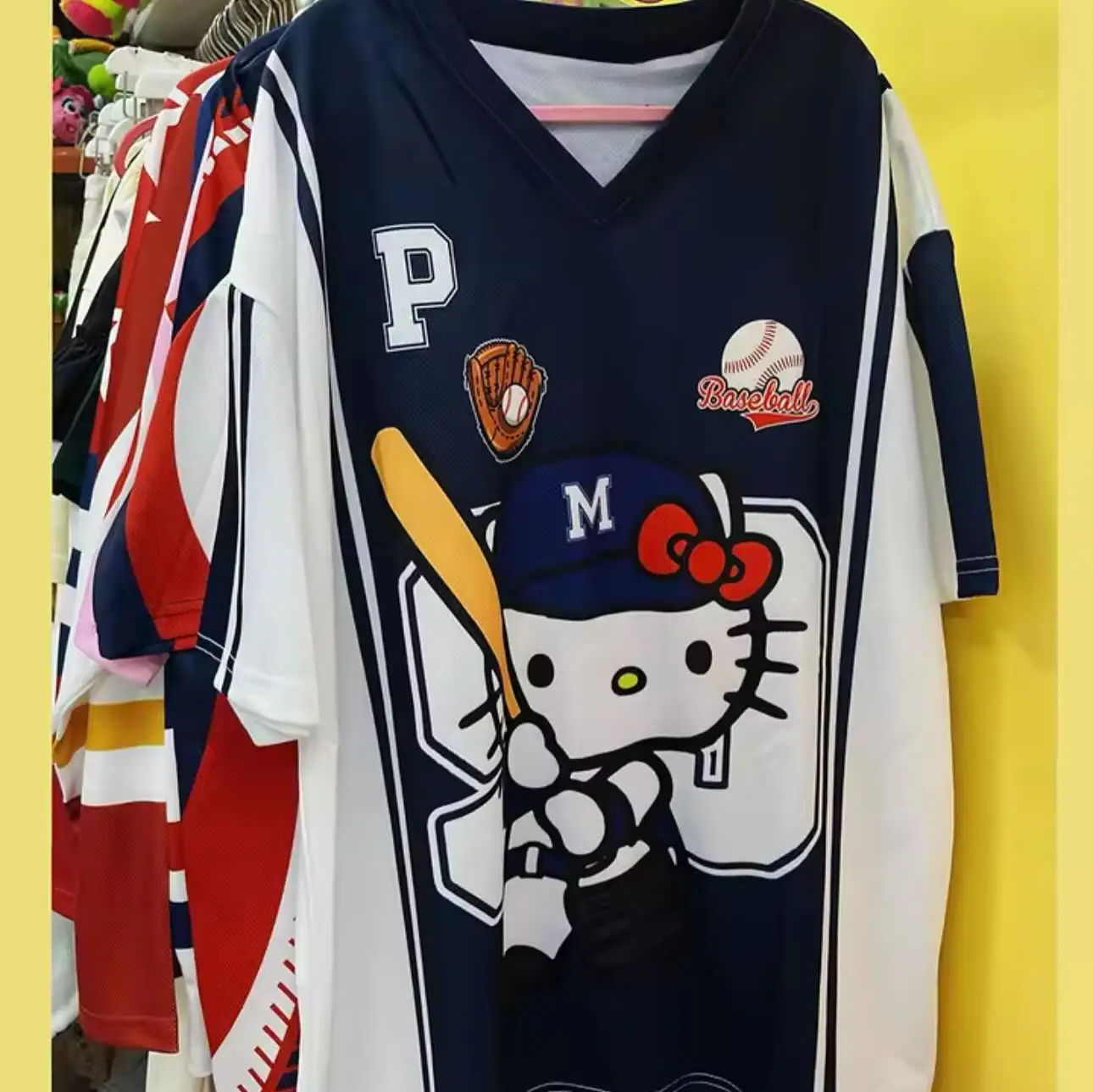 مينيسو سانريو هالو كيتي التي شيرت الكرتون ملابس رياضية النساء الرجال الخامس الرقبة فضفاضة عادية خفيفة الوزن تنفس الشارع الشهير الشاطئ القمم #3