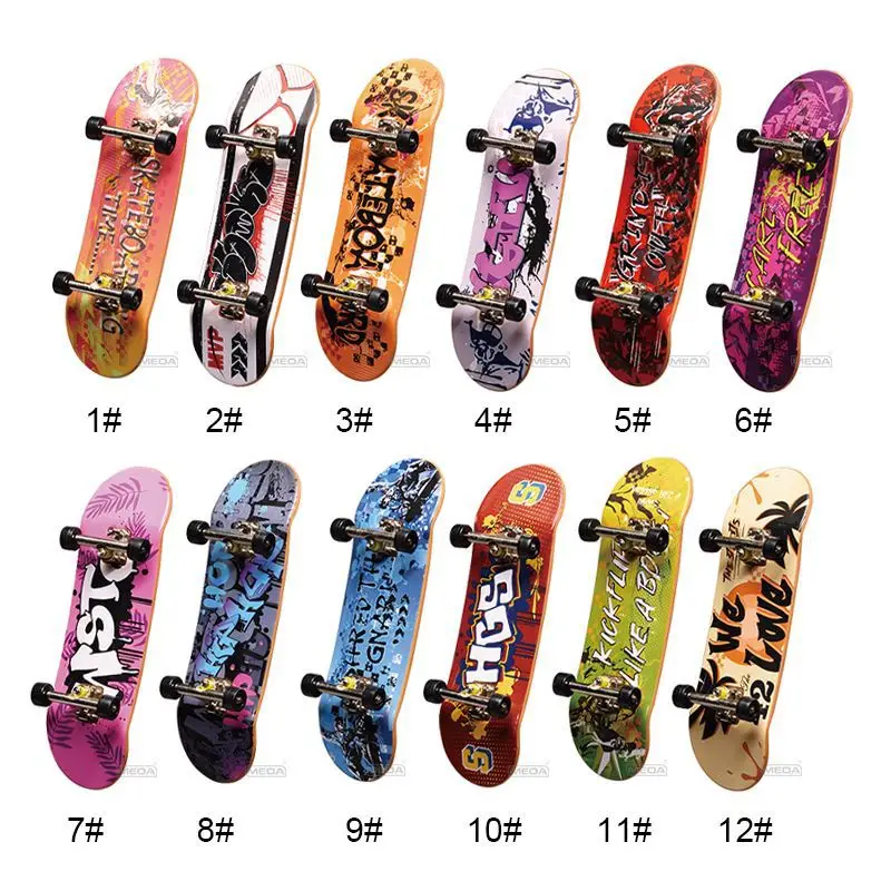 Skateboard à doigts Concave peu profond, paquet de cartes blister à Double retournement, touche avec pont en métal, jouet compétitif du bout des doigts