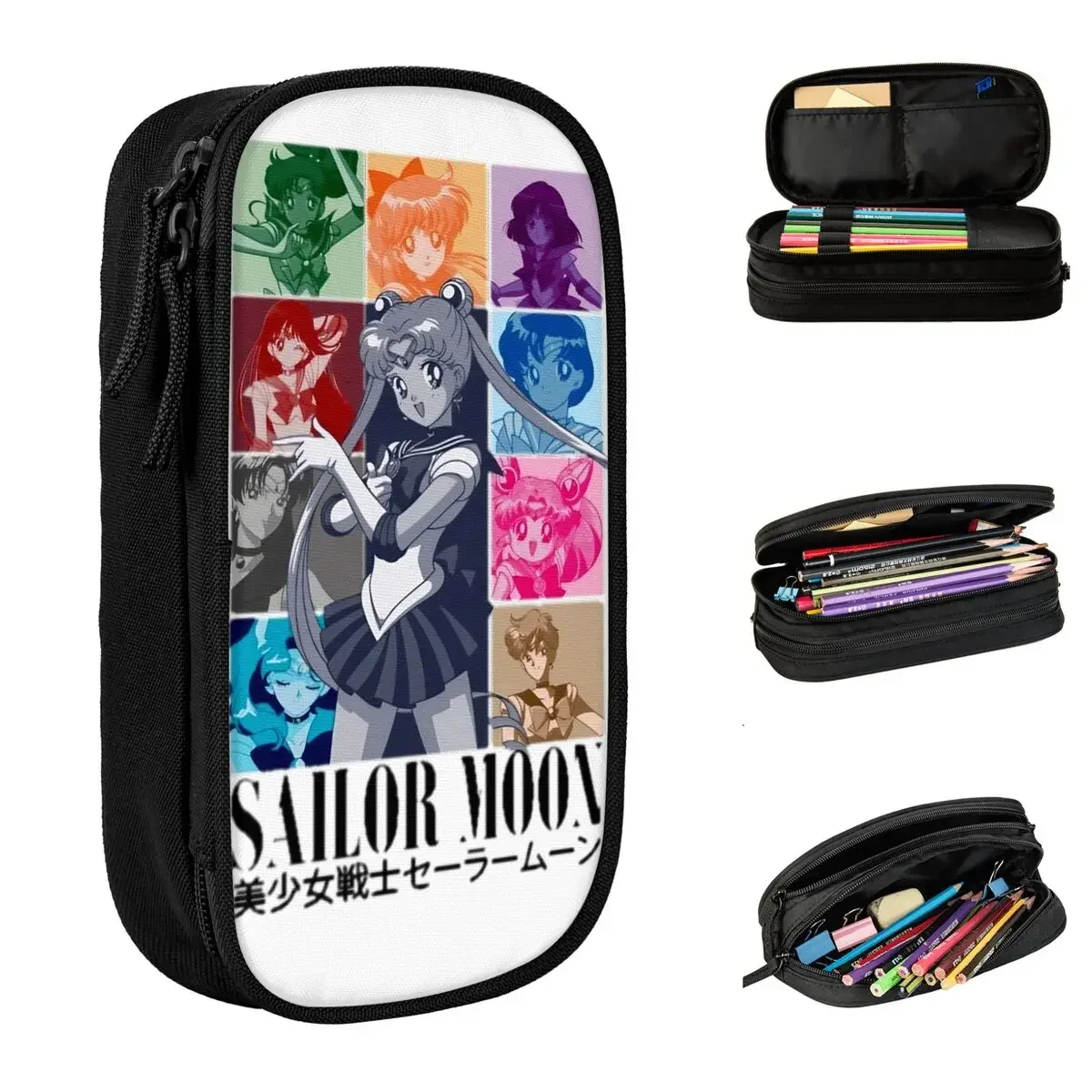 Sailor Moon The Shojo Eras Tour Pen Box Double Layer Large-capacity Office Supplies Cartoon Pencil Case Stationery Perfect Gifts