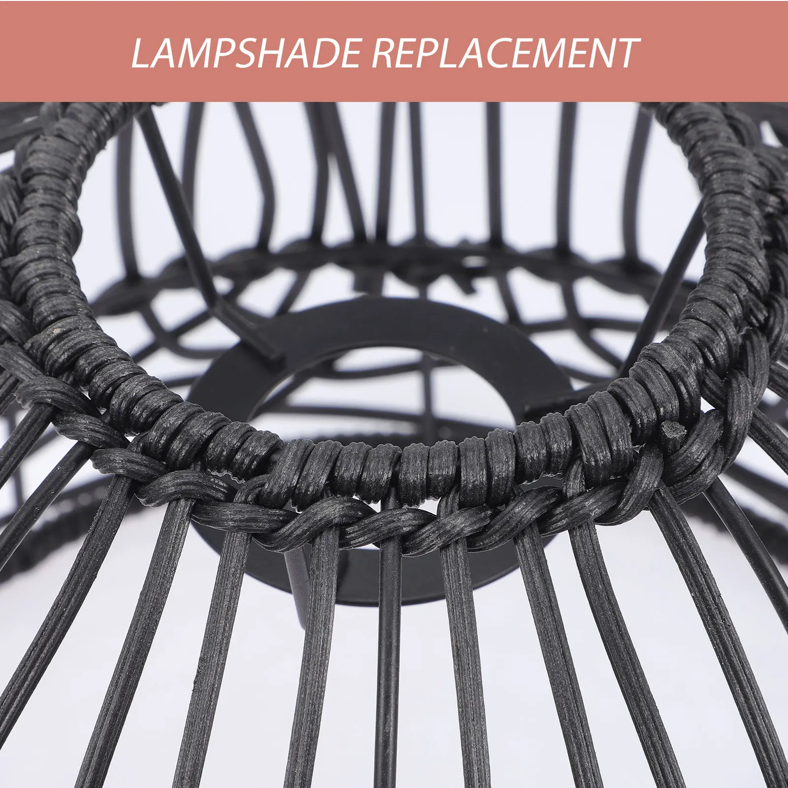 

Rattan Lampshade Woven Hanging Lamp Shade Easy Install Decorative Pendant Lamp Shade for Bedroom Office Lampshade Replacement