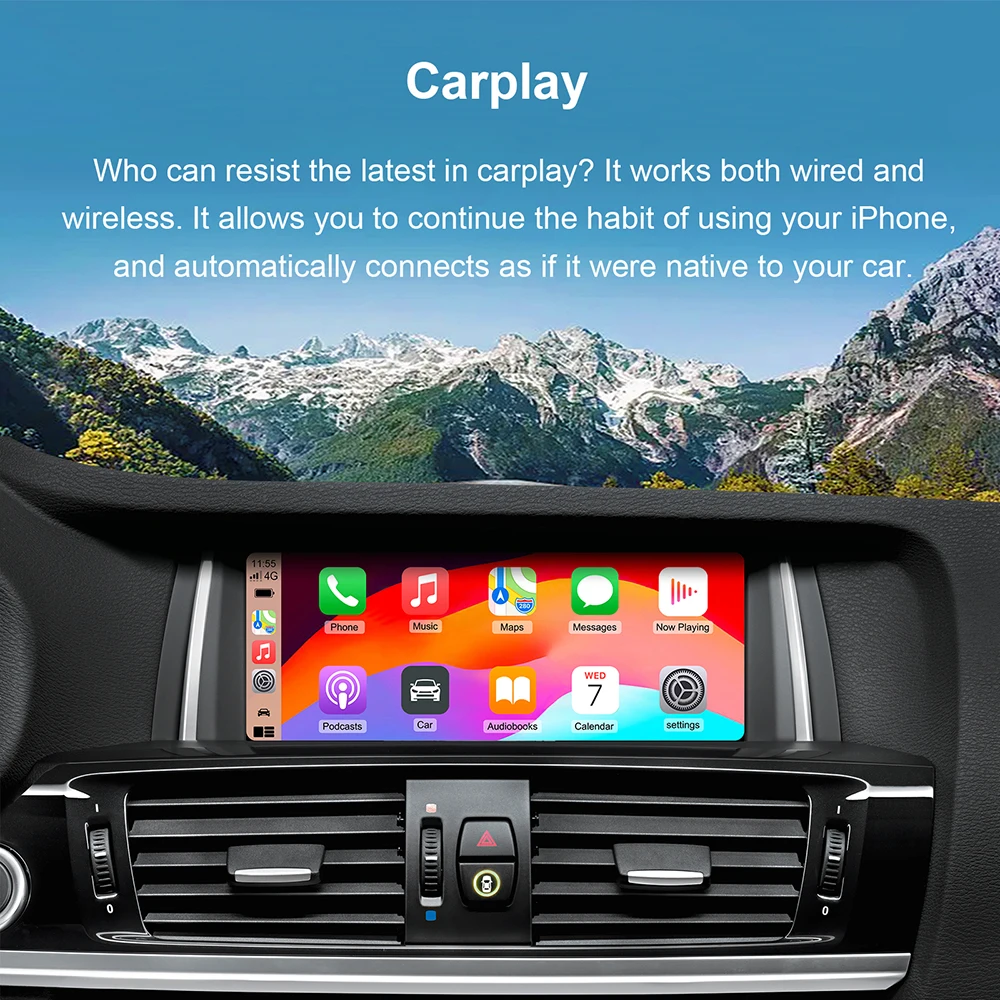 Wireless CarPlay Android For BMW NBT CIC System For BMW 1 2 3 4 5 6 7 Series X1 X3 X4 X5 X6 MINI F56 F15 F16 F25 F26 F48 F01 F10