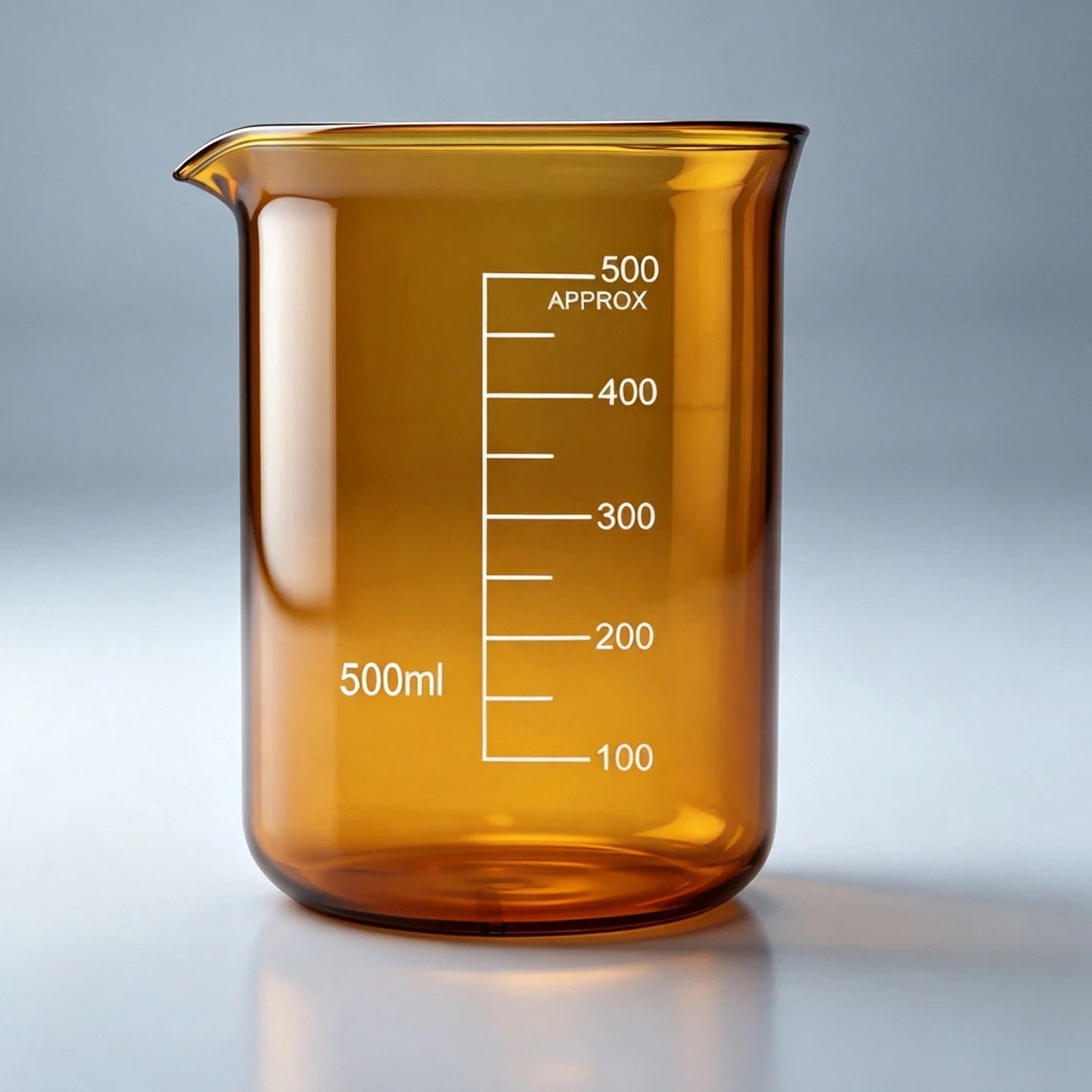 2 pieces brown beakers, high borosilicate glass, with measurement markings, available in 5/10/25/50/100/150/200/300/500/1000ml