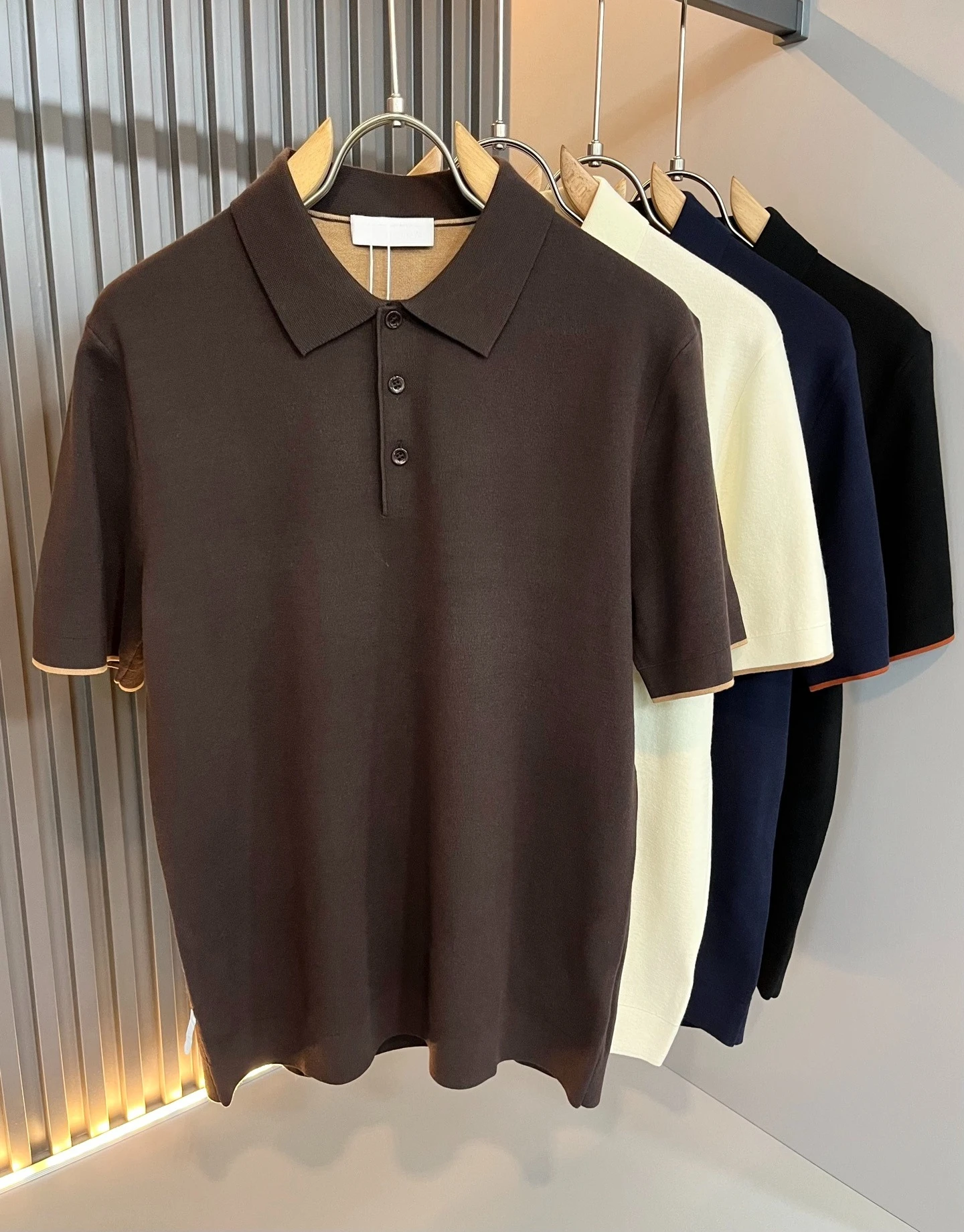 

BC Embroidered Lapel Knitted Short Sleeve Men's Old Money Style POLO Shirt