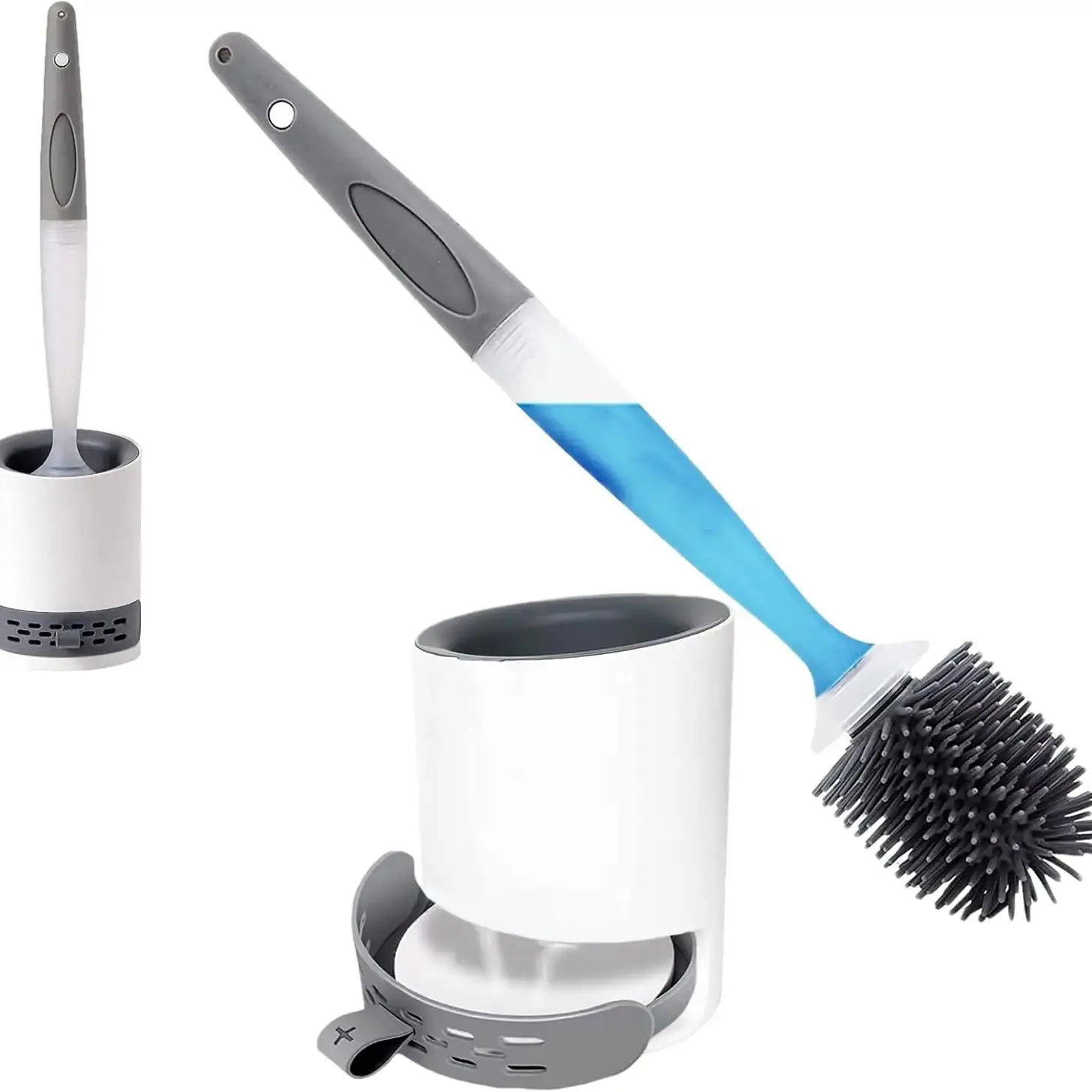 مجموعة فرشاة المرحاض المصنوعة من السيليكون، فرشاة المرحاض القابلة لإعادة الملء، فرشاة المرحاض المثبتة على الحائط، مناسبة للحمام المرحاض RV في الفندق