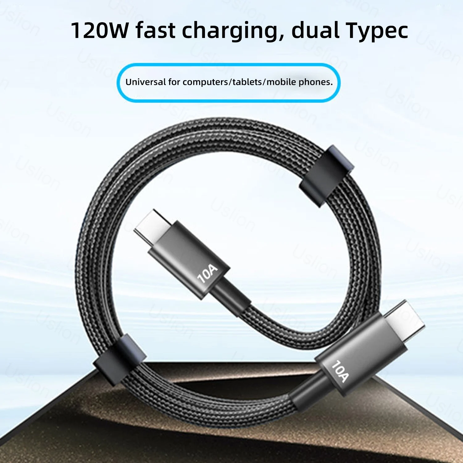 120W 10A Fast Charging USB Type C Cable For Huawei P50 Data Transfer Cord For Samsung Xiaomi 13 Redmi 13 Oneplus For iPhone 15