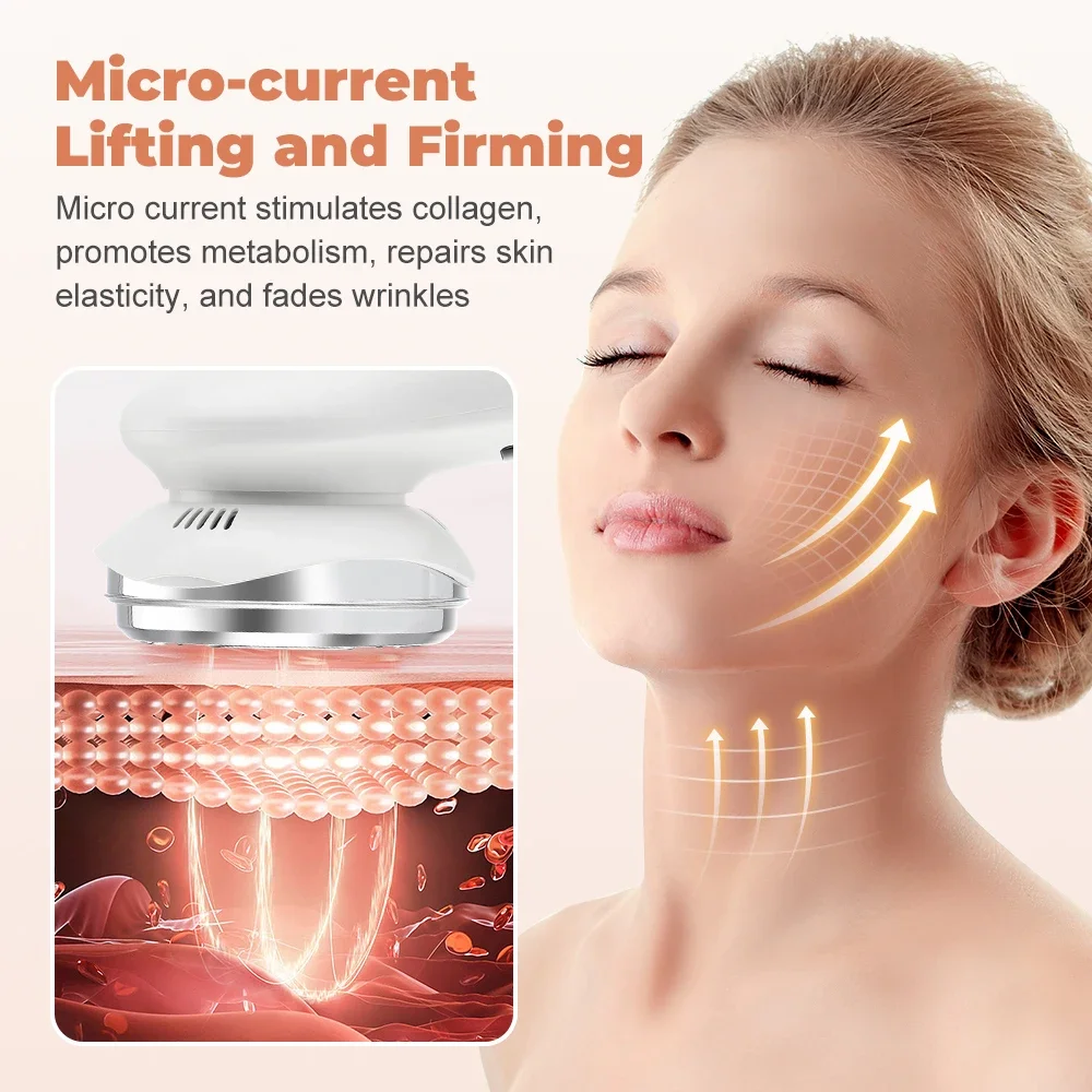 EMS Face Lifting Massager Microcurrent Skin Rejuvenation Care Radio Frequency Cold/Hot Compress Facial Firming Beauty Device