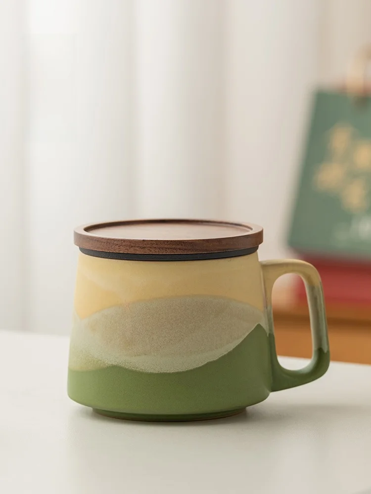 

Кружка с крышкой для заваривания чая и кофе в офисе, с высокой эстетической ценностью, для послеобеденного чая, в стиле Xi Yuan Ji Yao Change Mark