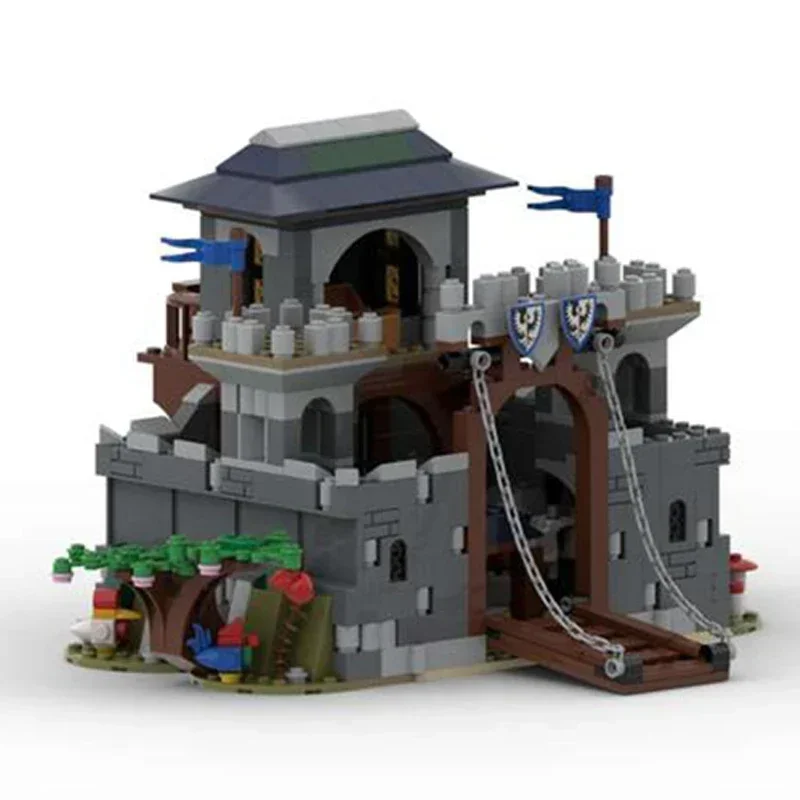 MOC اللبنات قلعة نموذج ثعبان صغير القلعة وحدات عرض الشارع نموذج لتقوم بها بنفسك تجميع الطوب ألعاب أطفال هدايا عيد الميلاد