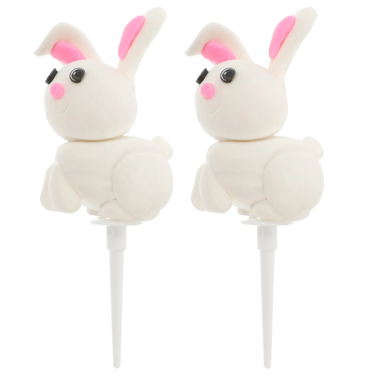

2pcs Decoration Rabbit Toppers Red Flower Design Kids Birthday Shower Cake Cake Decorations Decorations