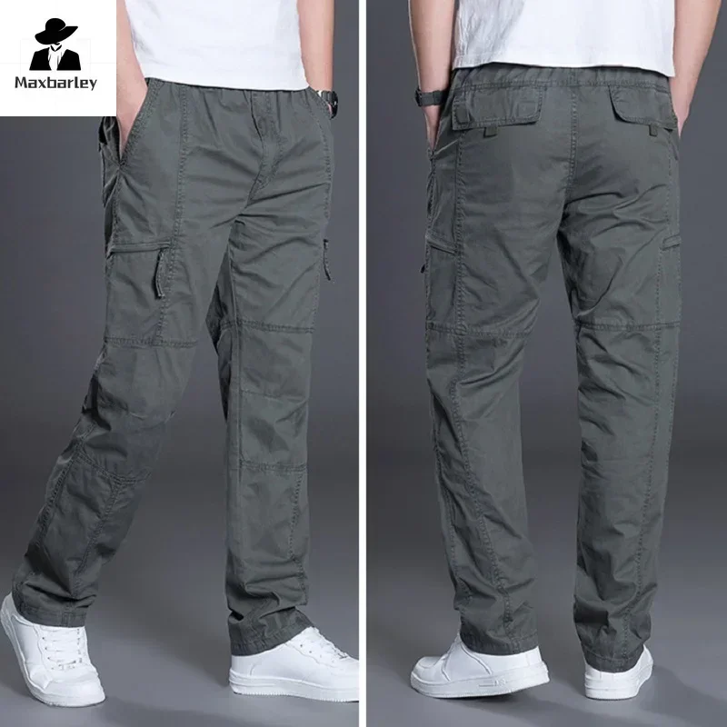 

Summer Autumn Fashion Men Pants Casual Cotton Long Pants Straight Joggers Homme Plus Size 5xl 6xl Flat Trousers for Men Clothing