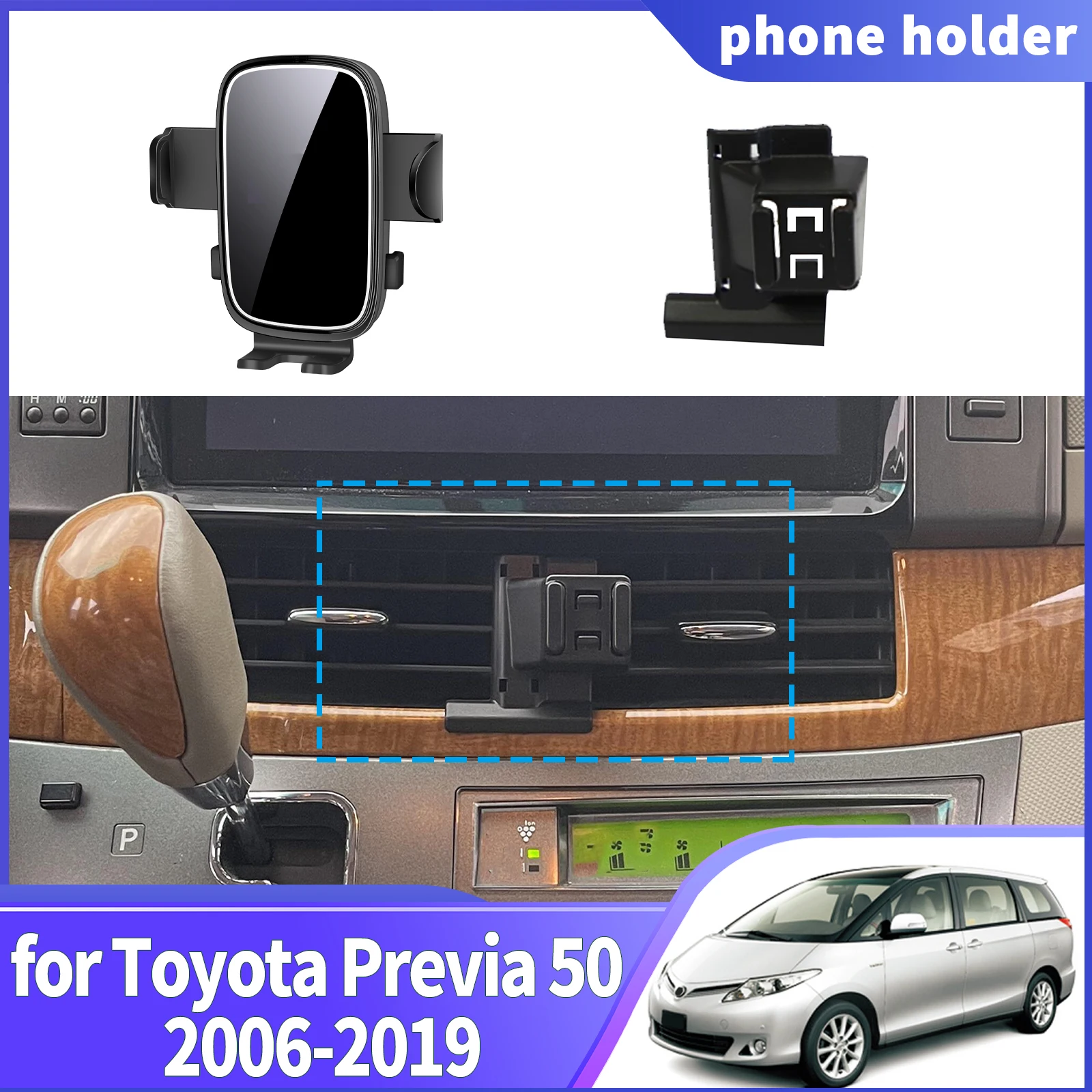

fit for Toyota Previa 50 2006 2007 2028 2009-2019 XR50 Estima Tarago Navigation Phone Holder Mount Customized Car accessoires