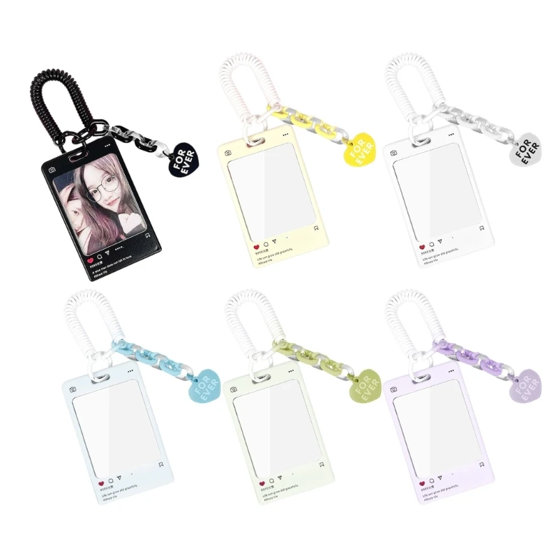 Transparent Ferrule Stationery Card Sleeve Keyring Card Sleeve Acrylic Ferrule Korean Bus Holder