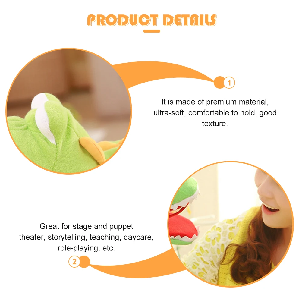 

1pc Alligator Hand Puppet Ultra-Soft Animal Hand Puppet For Kids Role Play Storytelling Stage Performance Interactive